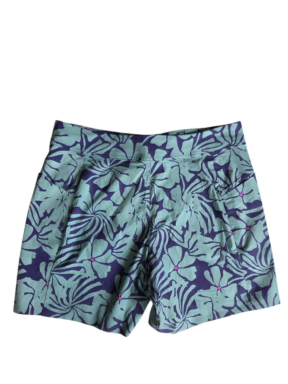 Title Nine Tropical Leaf Print Teal & Navy Board Shorts Large - Picture 6 of 7